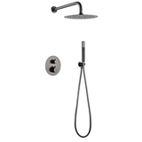 Thermostatic Shower Set Concealed Monza Black Gun | IMEX - Shower Set
