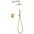 Thermostatic Shower Set Concealed Monza Brushed Gold | IMEX - Shower Set