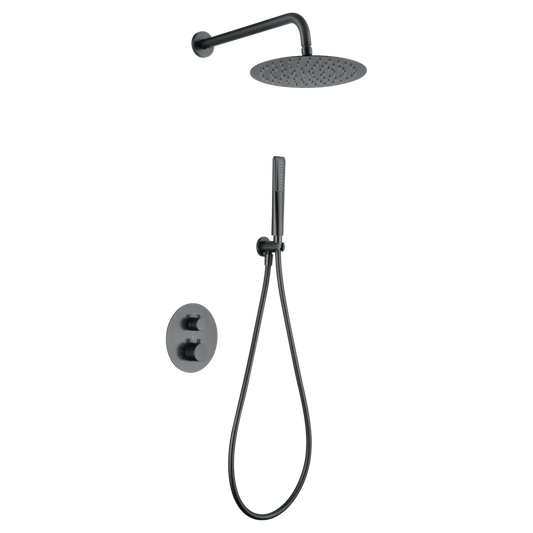 Thermostatic Shower Set Concealed Naples Black Gun | IMEX - Shower Set