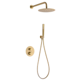 Thermostatic Shower Set Concealed Naples Brushed Gold | IMEX - Shower Set