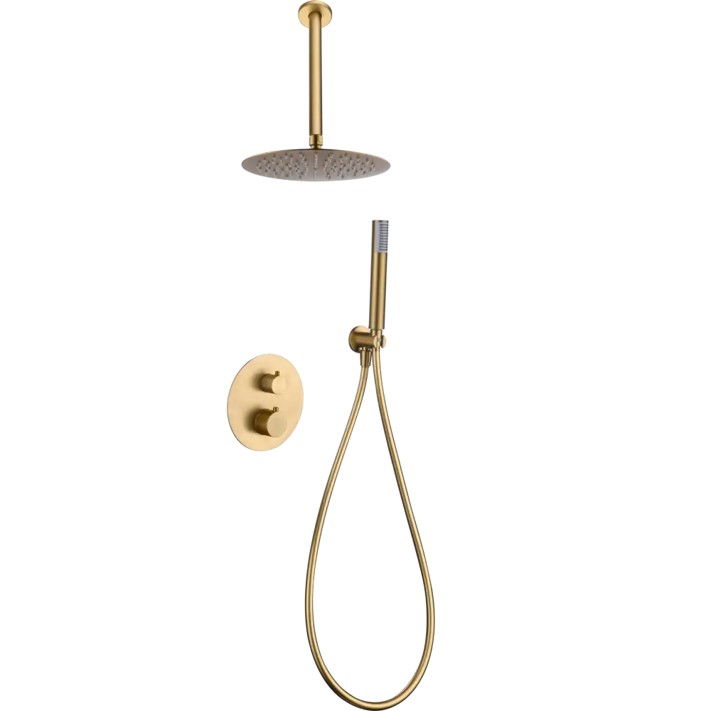 Thermostatic Shower Set Concealed Piamonte Gold | IMEX - Shower Set