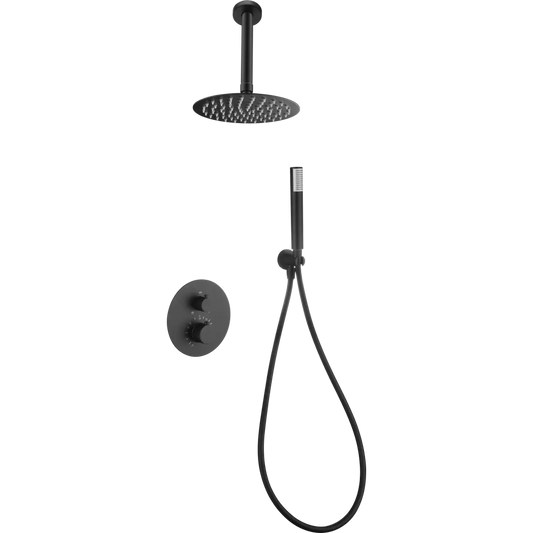 Thermostatic Shower Set Concealed Piamonte Neg | IMEX - Shower Set