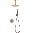 Conjunto Ducha Termostático Empotrado Salerno Oro Rosa Cepillado - Shower Set