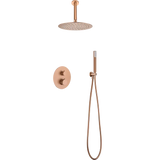 Thermostatic Shower Set Concealed Top Brushed Rose | IMEX - Shower Set