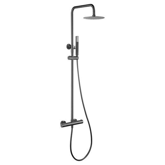 Thermostatic Shower Set Genoa Black Gun Metal | IMEX - Shower Set