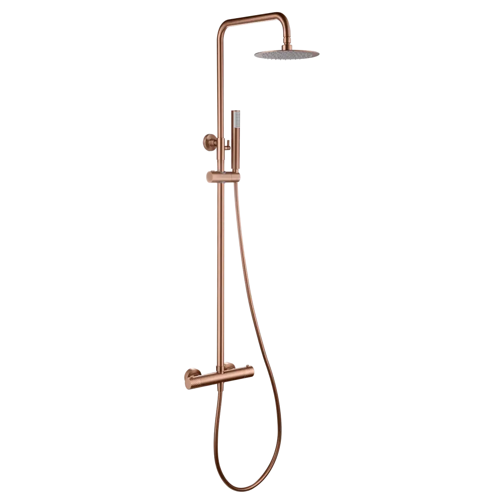 Thermostatic Shower Set Genoa Brushed Rose Gold | IMEX - Shower Set