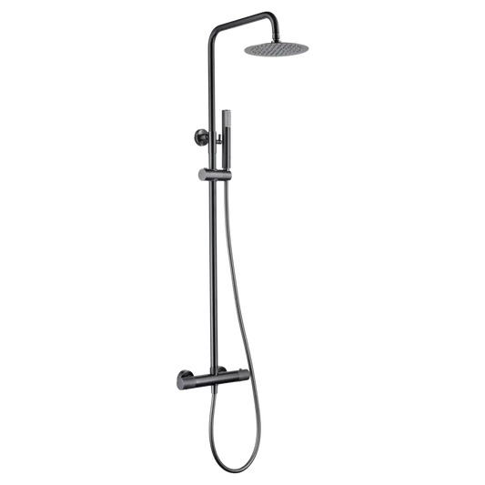 Thermostatic Shower Set Line Black Gun Metal | IMEX - Shower Set
