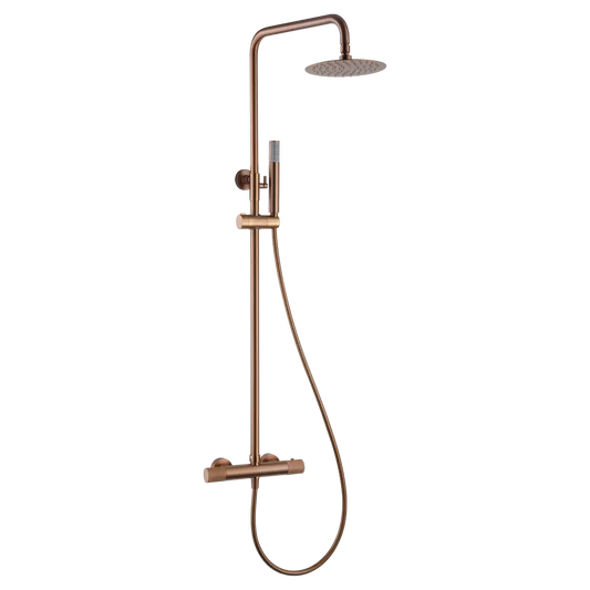 Thermostatic Shower Set Line Brushed Rose Gold | IMEX - Shower Set