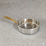 Three Layer Steel Hammered Non Stick Uncoated Cookware Set - 28cm - hammered honeycomb gold - frying pan - Cookware set