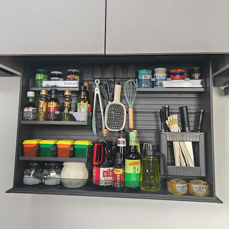 Touch Lift Wall Modern Kitchen Storage Organizer Cabinet - 49 x 23 x 68.6 cm - Kitchen Essentials
