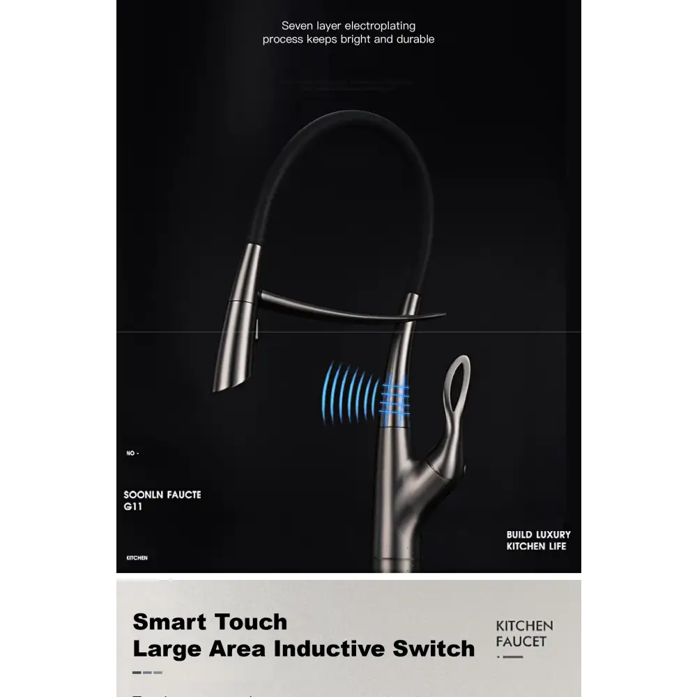 Touch Switch Cold Hot Dual Control Magnetic Sink Faucet - Kitchen Faucets