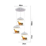 Transparent Jar Animal Hanging Lamp - 3pcs White A / No animal - Lamps