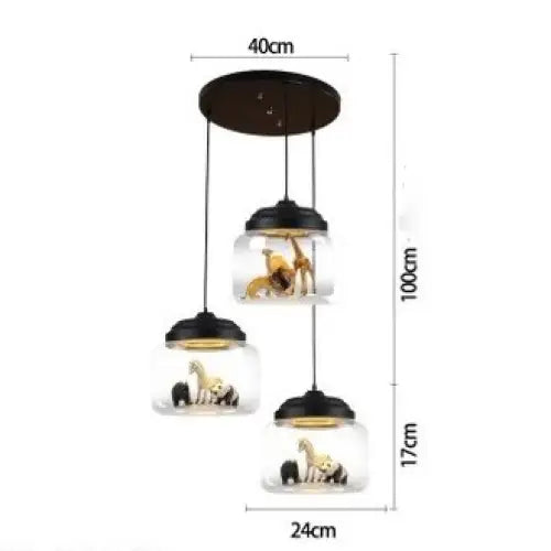 Transparent Jar Animal Hanging Lamp for Modern Living Spaces - view 8