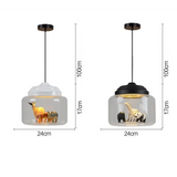 Transparent Jar Animal Hanging Lamp - Lamps