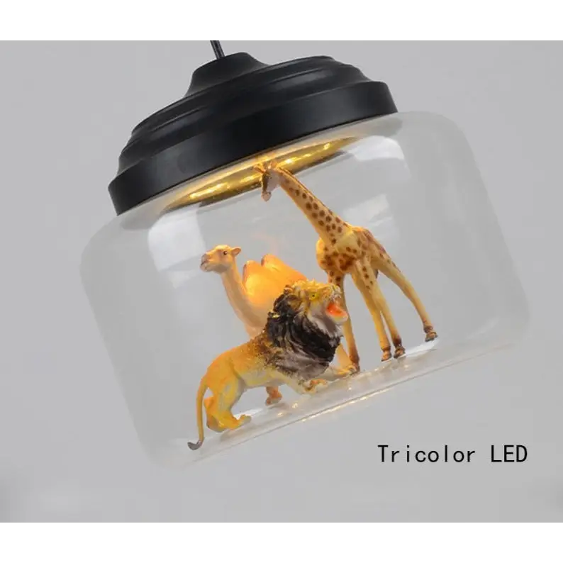 Transparent Jar Animal Hanging Lamp - Lamps