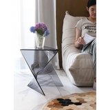 Triangular Modern Art Minimalist Side Tea Table - Smoke Grey - Multifunctional coffee table