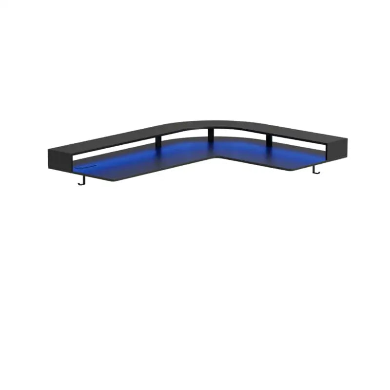 Triple Motor L-Shaped Standing Desk with Ambient Light & - Desk