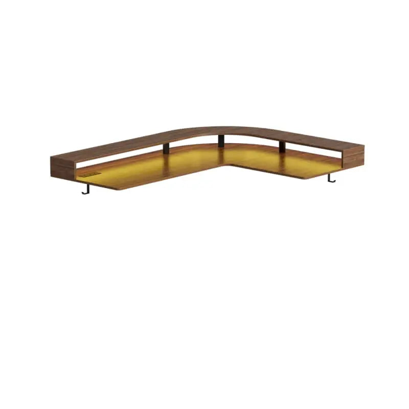 Triple Motor L-Shaped Standing Desk with Ambient Light & - Desk