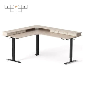 Reversible L-shaped with Upper Drawer - Desk > Standing Desk > L Shaped Standing Desk