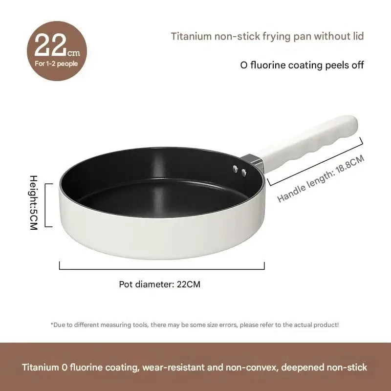 Two Piece Non Stick Frying Pan Soup Pot Set - White 22cm frying pan - Cookware set