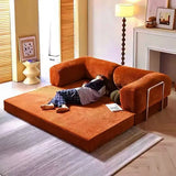 Vacuum Compression Corduroy Bed Foldable Sofa - Orange - Length 150 cm - Compressed Sofa