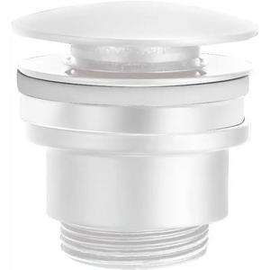 Matte White Click-Clack Valve for Modern Bathrooms, main product view