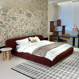 Velvet Double Cloud Floor Upholstered Bed Frame - Bedroom