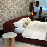 Velvet Double Cloud Floor Upholstered Bed Frame - Bedroom