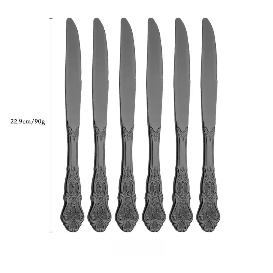 Vintage Cutlery Set Knife Fork Spoon - 6Pcs Dinner Knife - Knives