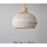 Vintage Rattan Hand-Woven Pendant Lamp - C / 30cm - Rattan Lamp