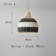 Vintage Rattan Luxry Pendant Ligth - Style A 40x38cm / Black cord ceiling - Rattan Lamp