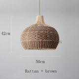 Vintage Rattan Luxry Pendant Ligth - Style B brown 50cm / Black cord ceiling - Rattan Lamp