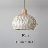 Vintage Rattan Luxry Pendant Ligth - Style B white 40cm / Black cord ceiling - Rattan Lamp