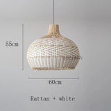 Vintage Rattan Luxry Pendant Ligth - Style B white 60cm / Black cord ceiling - Rattan Lamp