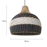 Vintage Rattan Luxry Pendant Ligth - Style D white 50cm / Black cord ceiling - Rattan Lamp
