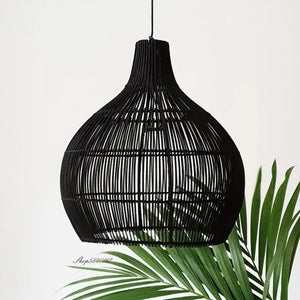 Vintage Rattan Hand-Woven Pendant Lamp - Rattan Lamp