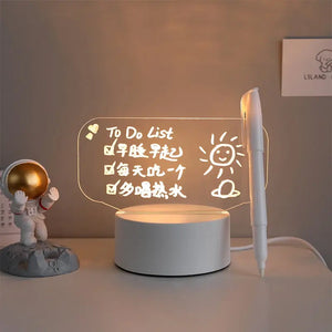 Vintage round clear lens glasses displayed on decorative LED light board