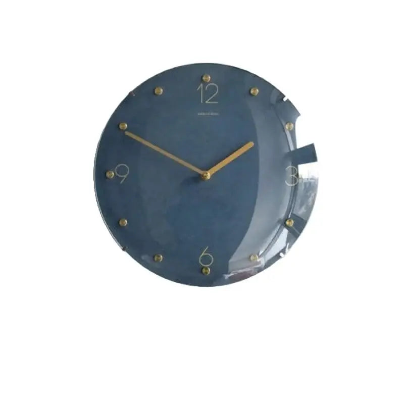 Wall Clock Classic Metallic Nordic Vintage Metal Pendulum - Bright Blue Clock - Wall Clocks