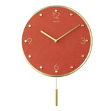 Wall Clock Classic Metallic Nordic Vintage Metal Pendulum - Short Opaque Red Pendulum - Wall Clocks