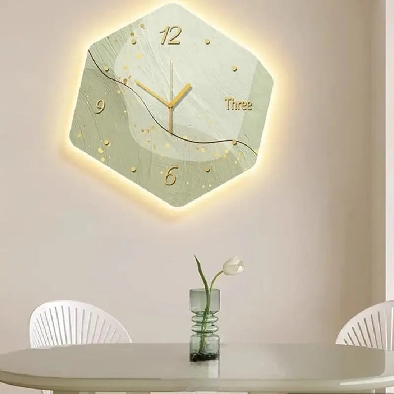 Wall Clock Luminous Abstract Modern Geometric Style - Wall Clocks