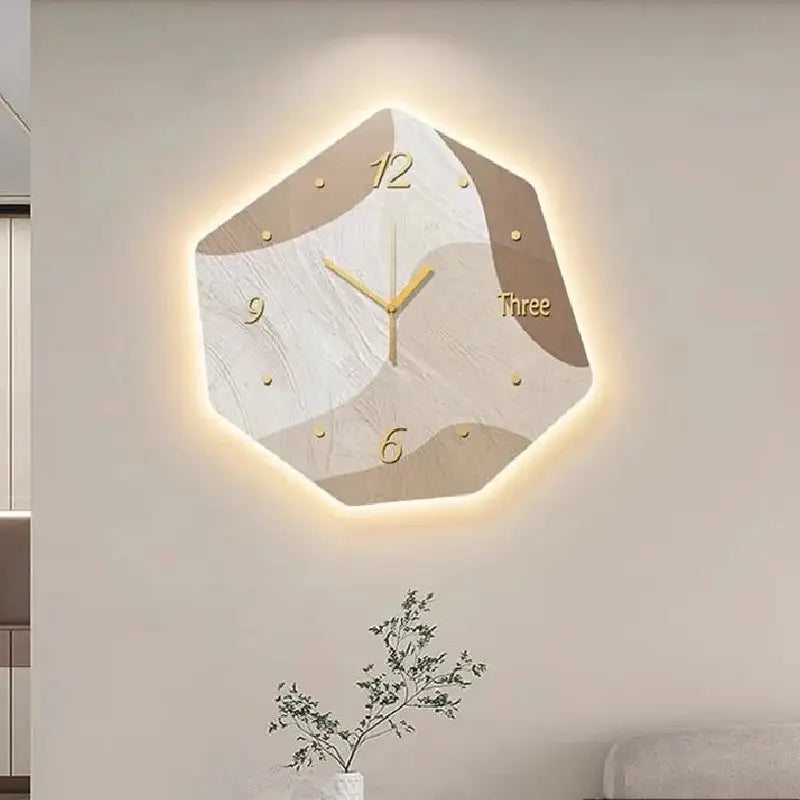 Wall Clock Luminous Abstract Modern Geometric Style - Wall Clocks