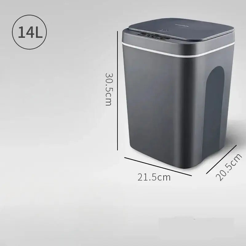 Waterproof Automatic Sensor Smart Trash - 14-Grey / Battery Style - HOME TECH GADGETS