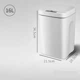 Waterproof Automatic Sensor Smart Trash - 16L-White / Battery Style - HOME TECH GADGETS