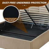 Wide Hotel Headboard Upholstered Lift Storage Bed Frame - Queen - Home