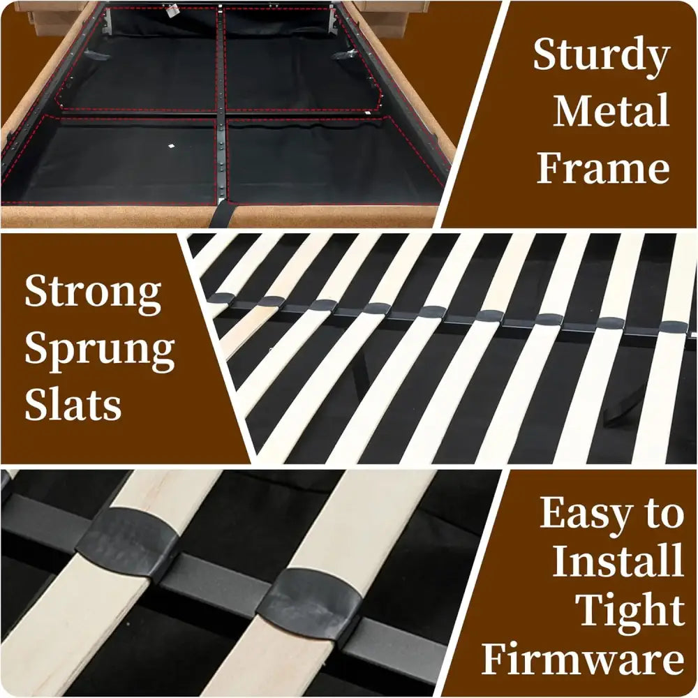 Wide Hotel Headboard Upholstered Lift Storage Bed Frame - Queen - Home