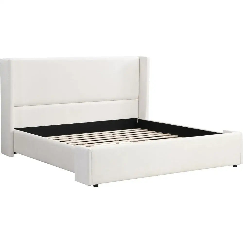 Wingback King Upholstered Platform Bed Frame - view 4