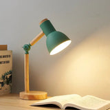 Wooden LED Turn Head Bedside Desk Reading Study Lamp - Desk Lamp