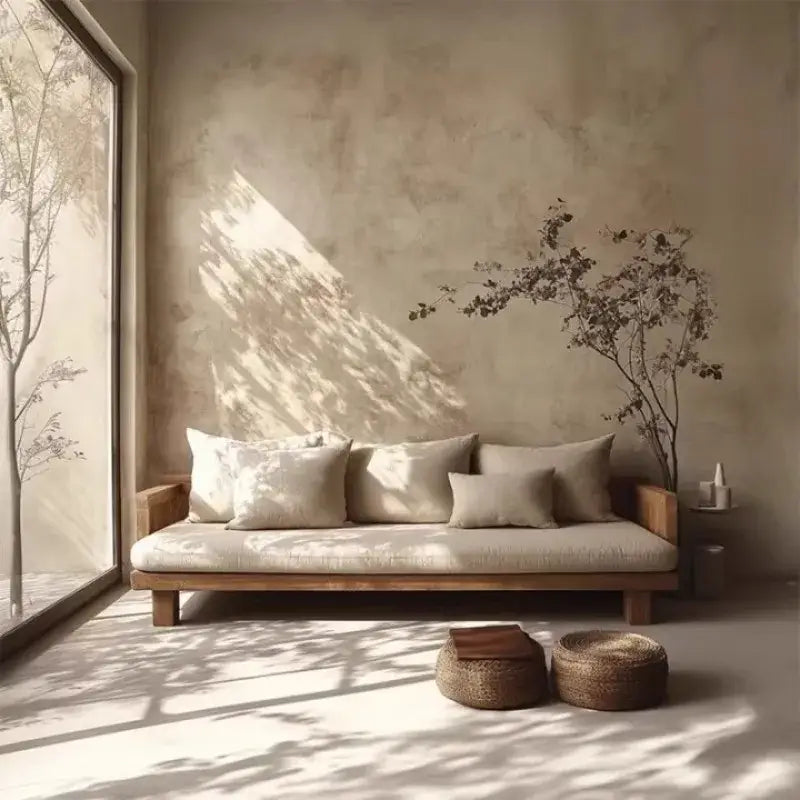 Wooden Minimalist Corner Outdoor Sofa Set - Sofa