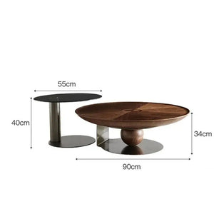 Wooden Round Modern Side Coffee Table - view 3