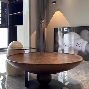 Wooden Round Modern Side Coffee Table - view 2